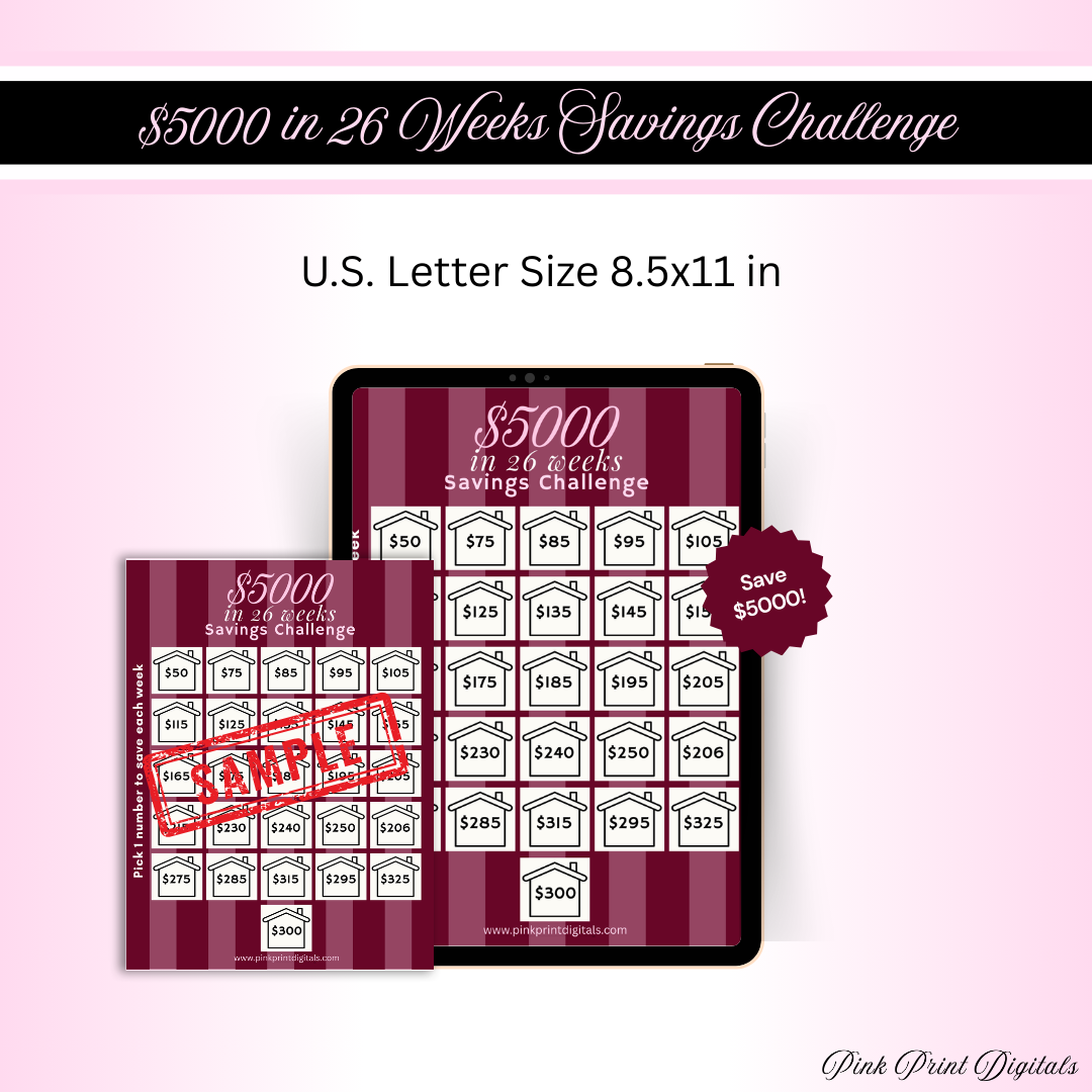 $5000 in 26 Weeks Savings Challenge