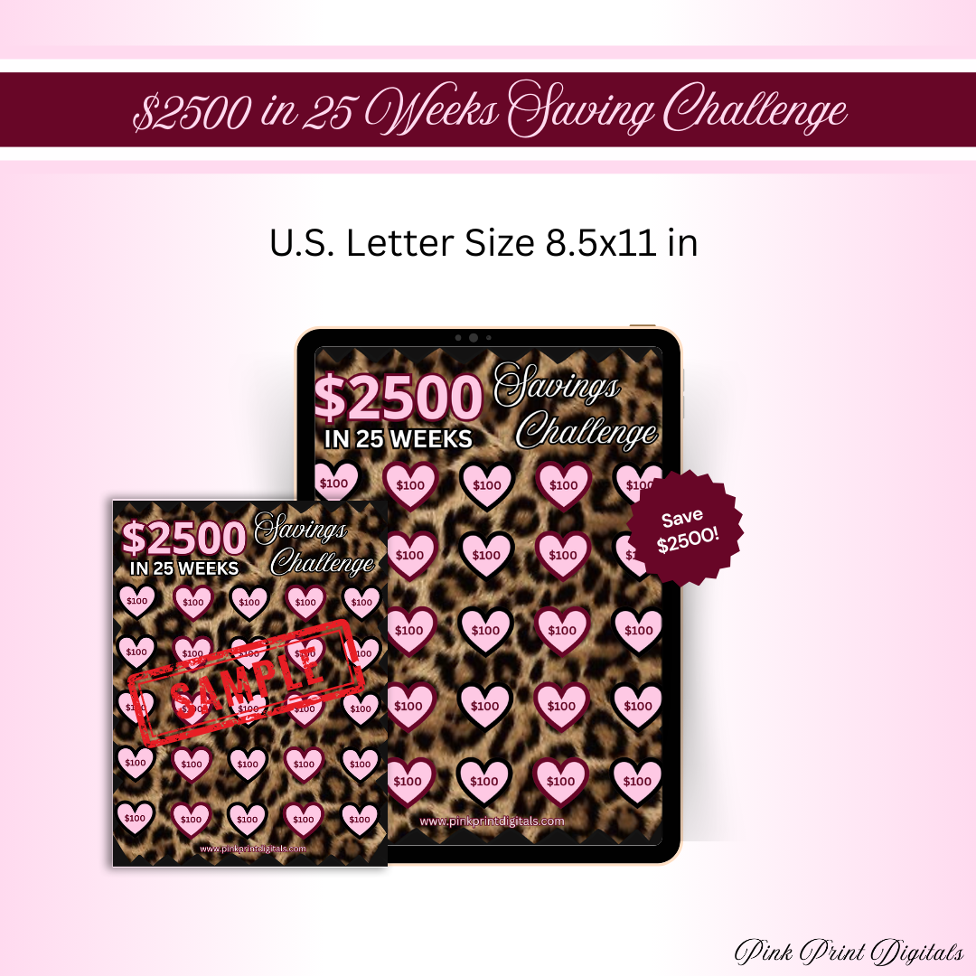 $2500 in 25 Weeks Saving Challenge