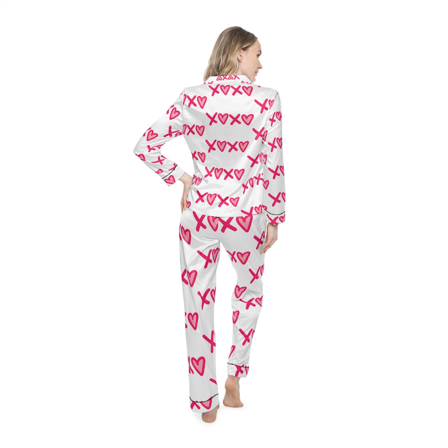 Satin Pajamas xoxo Valentine's Day Galentines