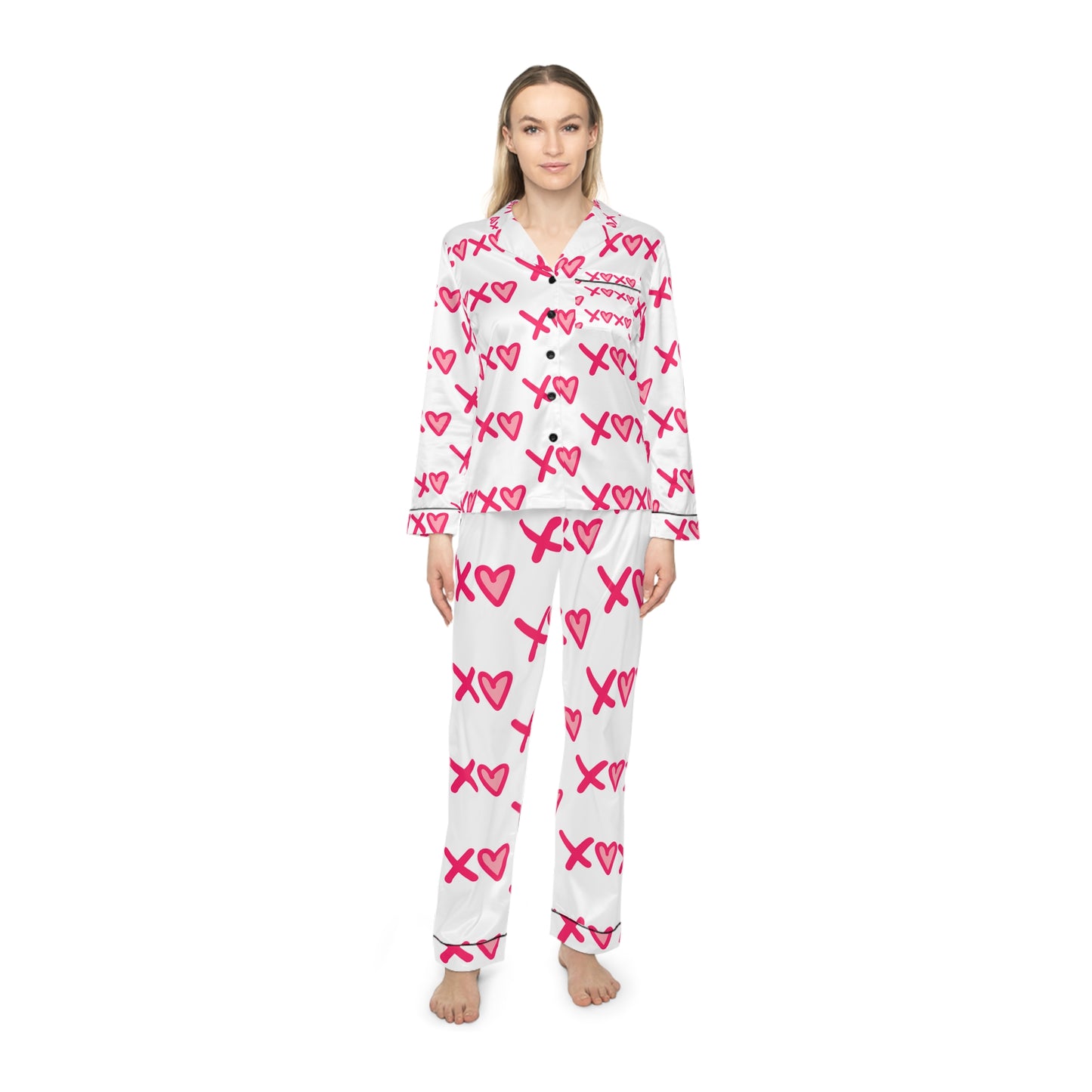 Satin Pajamas xoxo Valentine's Day Galentines