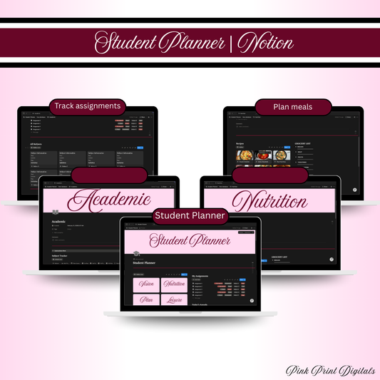 Aesthetic Student Notion Planner | Ultimate Digital Student Planner for College & High School