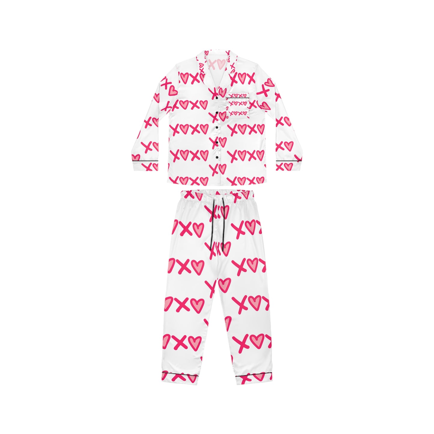 Satin Pajamas xoxo Valentine's Day Galentines