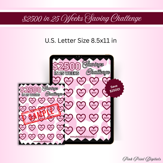 $2500 in 25 Weeks Saving Challenge